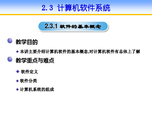 计算机基础2.3.1 计算机软件的分类