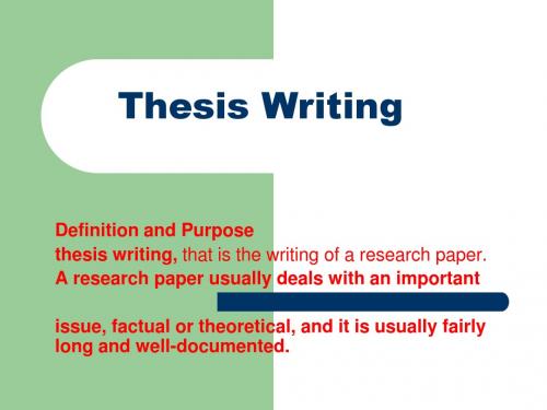 Thesis Writing