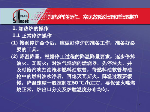 加热炉的操作、常见故障及处理PPT