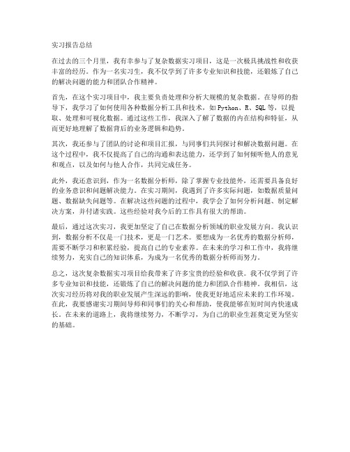 复杂数据实习报告总结