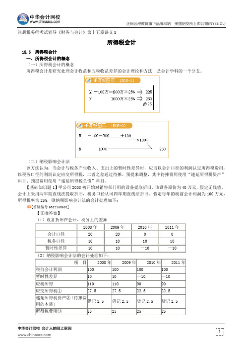 所得税会计--注册税务师考试辅导《财务与会计》第十五章讲义8