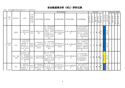 2.3安全检查表分析(SCL)评价记录