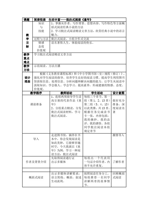 语文人教版七年级下册《童年》阅读指导