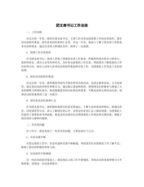 团支部书记工作总结