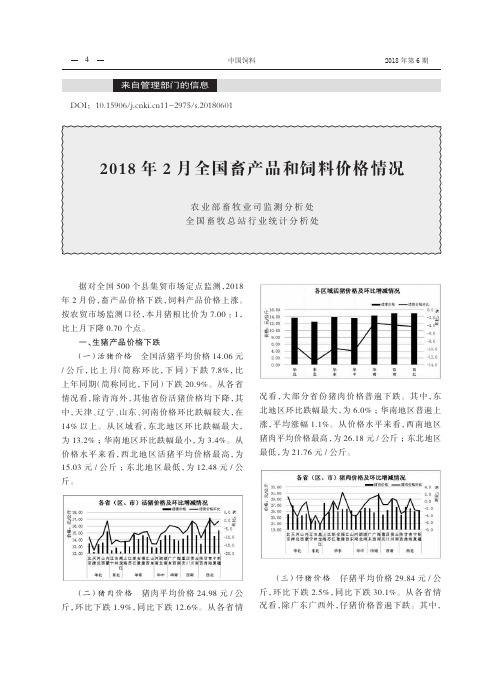 2018年2月全国畜产品和饲料价格情况