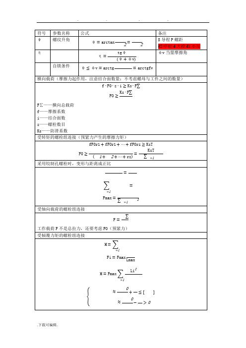 《机械设计》公式