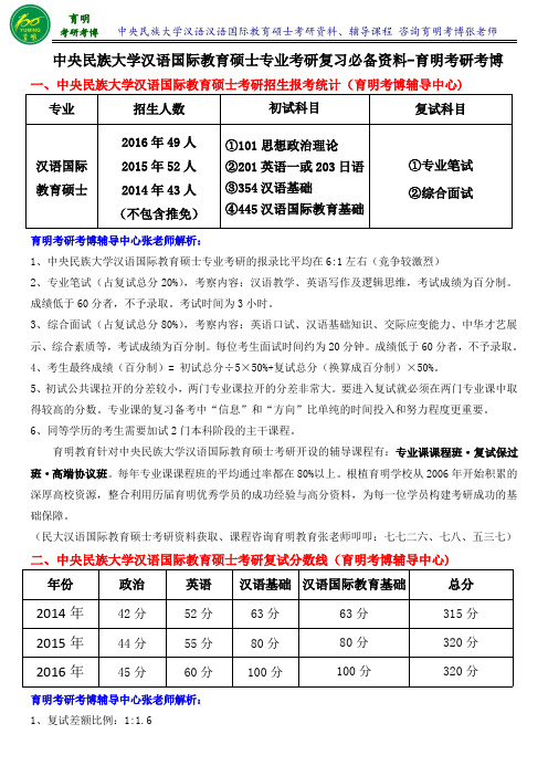 中央民族大学汉硕考研报录比-育明斯泰朗考研