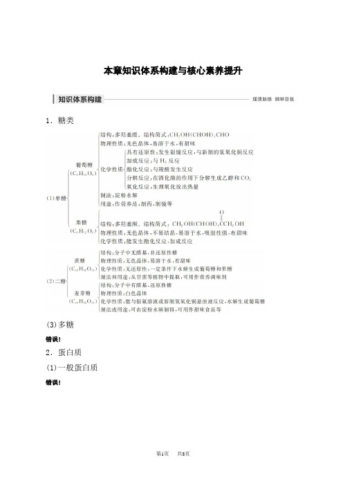 人教版高中化学选择性必修第3册讲义 第4章 本章知识体系构建与核心素养提升