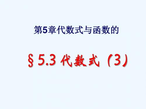 七年级数学上册 第五章 代数式与函数的初步认识 5.3 代数式的值 5.3.3 代数式复习课课件 (新版)青岛版