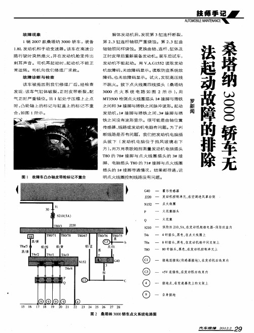 桑塔纳3000轿车无法起动故障的排除