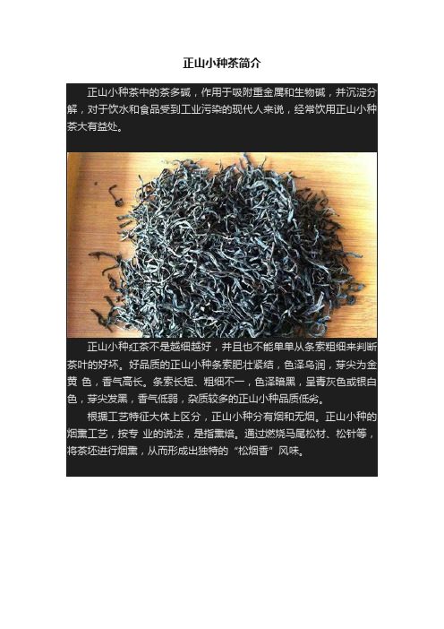 正山小种茶简介