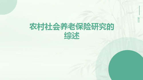 农村社会养老保险研究的综述