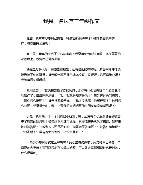 我是一名法官二年级作文