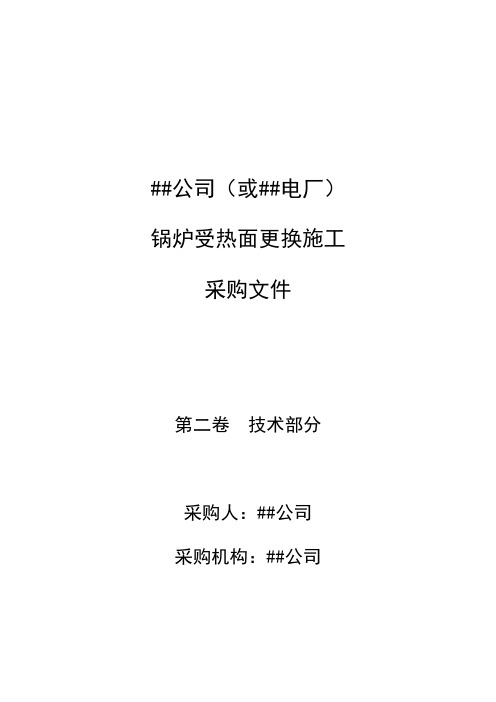 2021年合同采购技术文件中类-锅炉受热面更换范本-V2