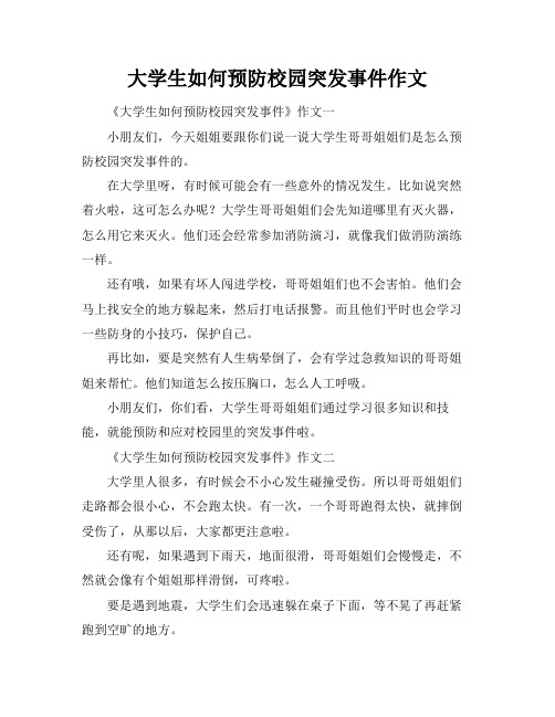 大学生如何预防校园突发事件作文