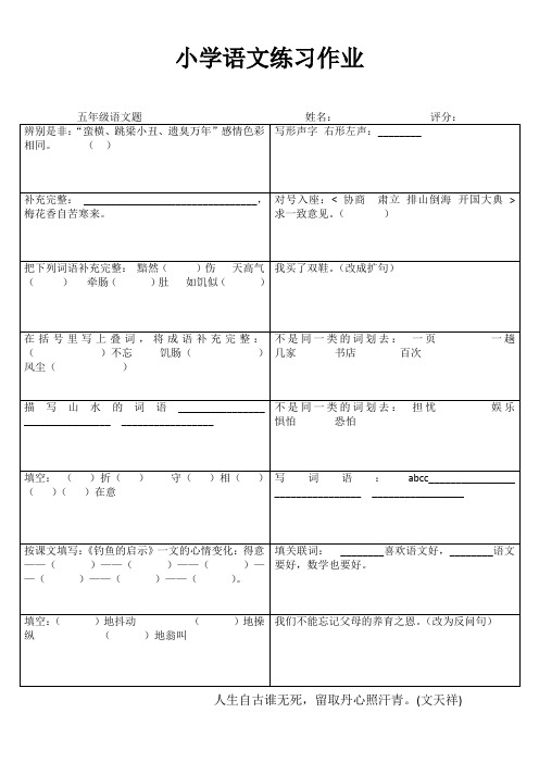 小学语文课堂自评练习I (32)