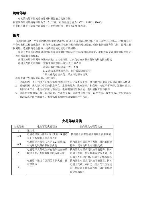 直流电机火花等级电刷