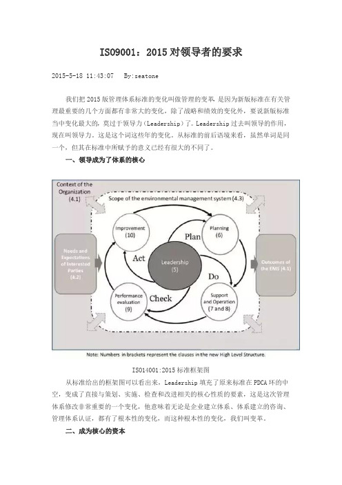 ISO9001：2015对领导者的要求