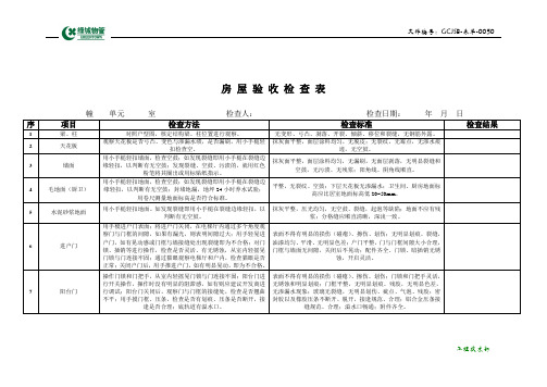 50房屋验收检查表50