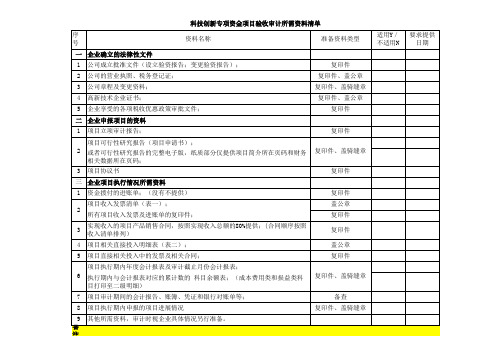 审计需提供的资料清单