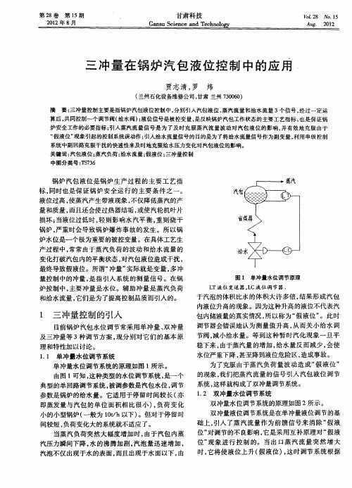 三冲量在锅炉汽包液位控制中的应用