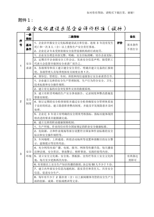 安全文化建设示范企业评价标准试行