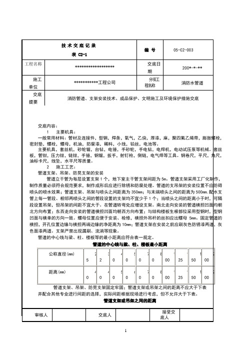 消防水管道安装技术交底_secret