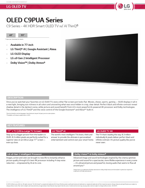 LG C9 OLED TV产品说明书