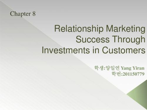 Chapter 8 发表relationshlp marketing