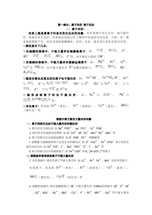 高三复习_离子共存_离子反应