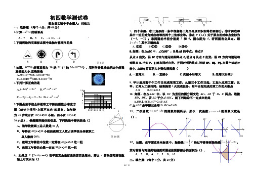 初四数学测试题及答案