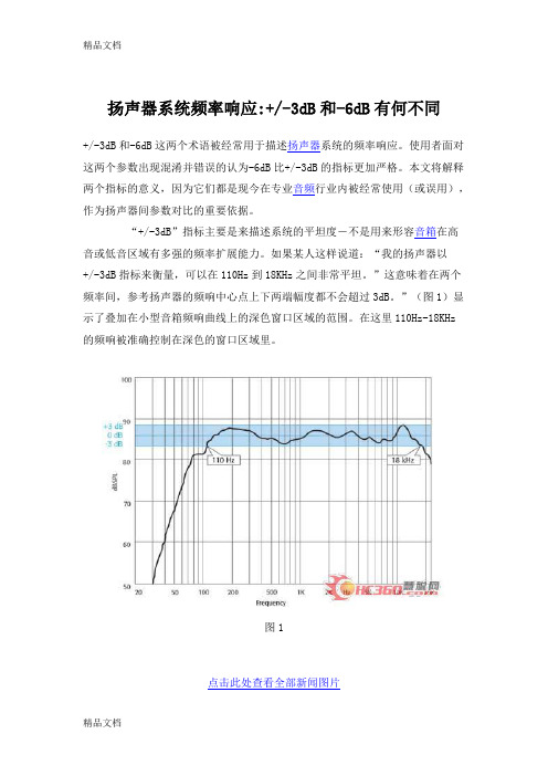 (整理)扬声器系统频率响应+3dB和6dB有何不同