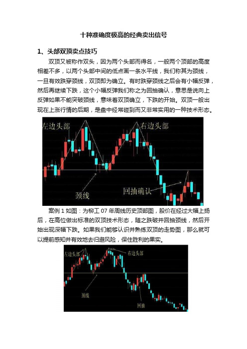 十种准确度极高的经典卖出信号