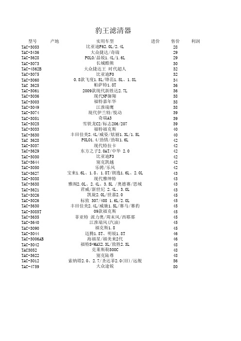 豹王滤清器