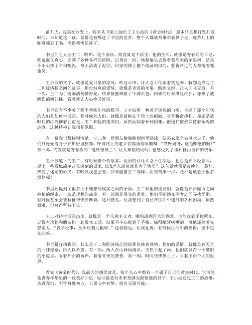 《黄金时代》读后感