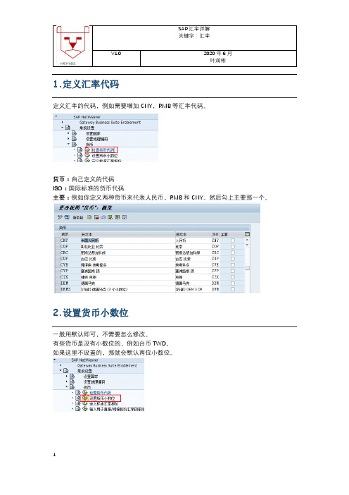 SAP汇率详解