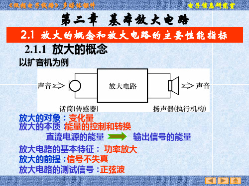 第二章  基本放大电路2.1-2.2