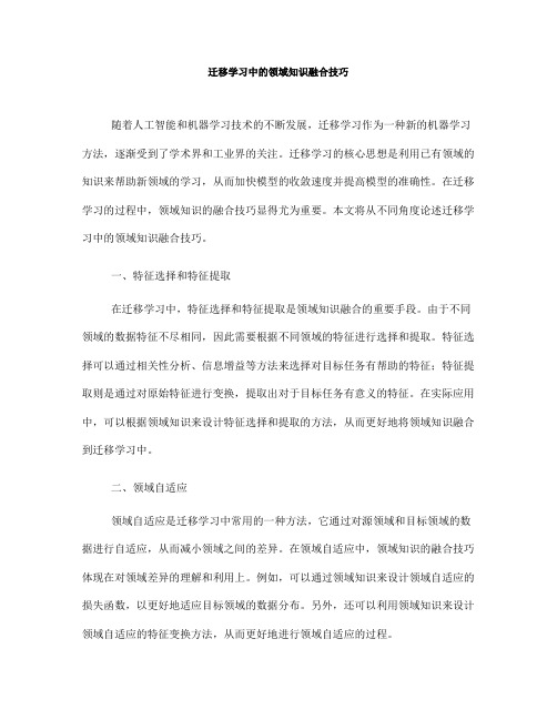 迁移学习中的领域知识融合技巧(五)