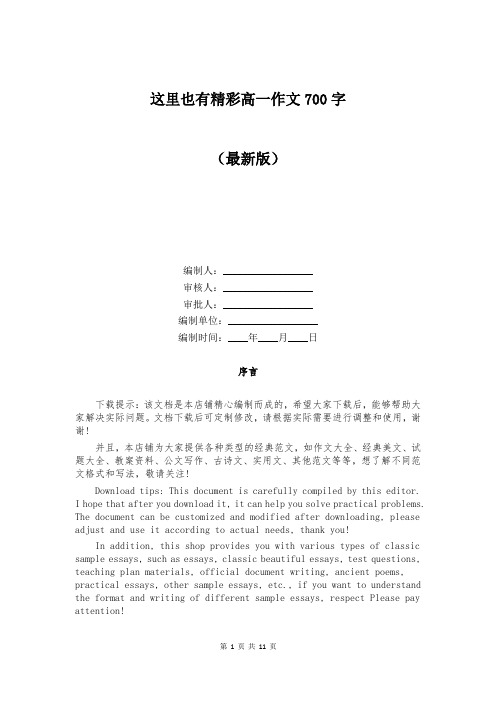这里也有精彩高一作文700字
