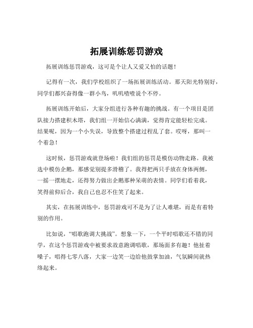 拓展训练惩罚游戏