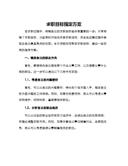 求职目标指定方案