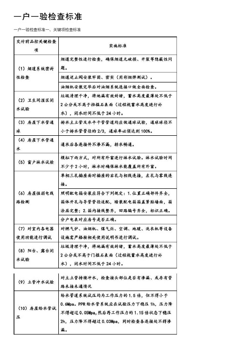 一户一验检查标准