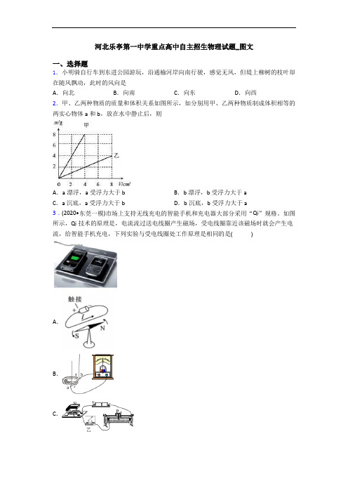 河北乐亭第一中学重点高中自主招生物理试题_图文