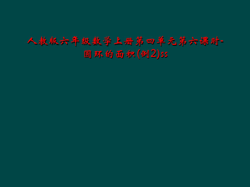 人教版六年级数学上册第四单元第六课时-圆环的面积(例2)ss