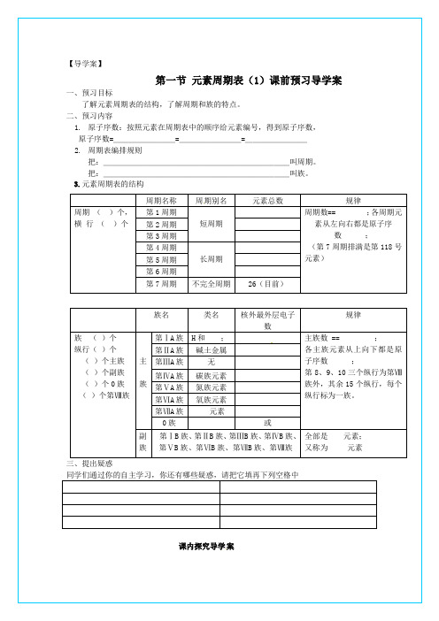 元素周期表 导学案