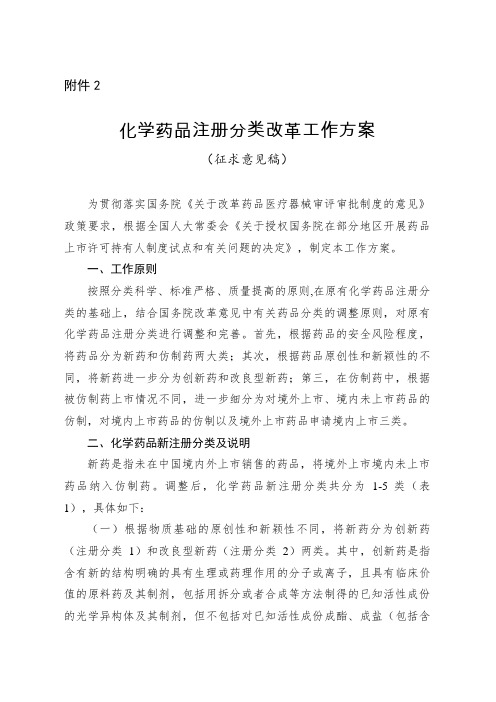 化学药品注册分类改革工作方案(征求意见稿)全解