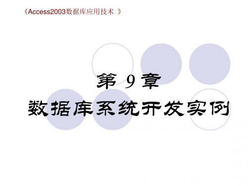 ACCESS2003数据库系统开发实例