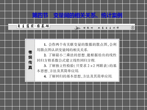 2013届高考数学(理)一轮复习课件第九章第四节变量间的相关关系、统计案例(广东专用)