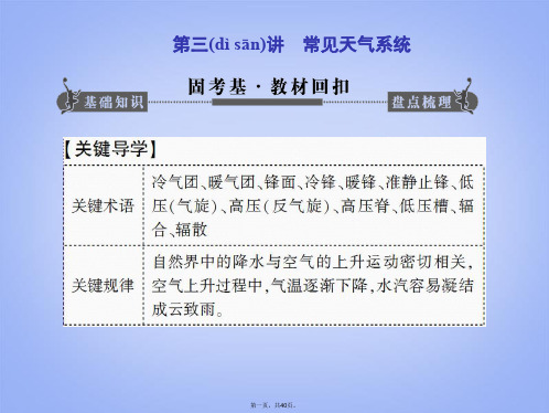 高考地理一轮复习 第二章第三讲 常见天气系统配套课件 新人教版必修1