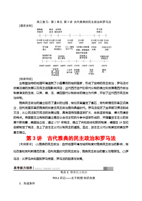 高三复习：第2单元 第3讲 古代雅典的民主政治和罗马法